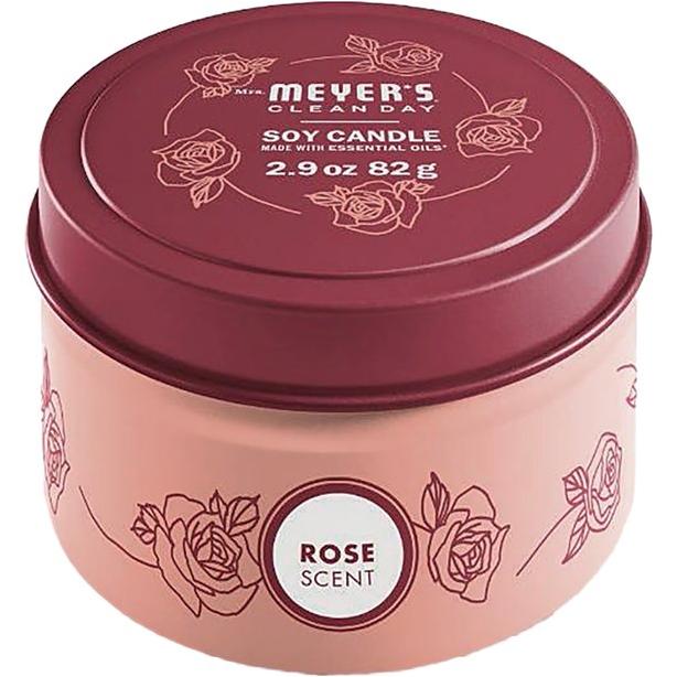 Mrs. Meyer's Clean Day 2.9 Oz. Rose Small Tin Soy Candle