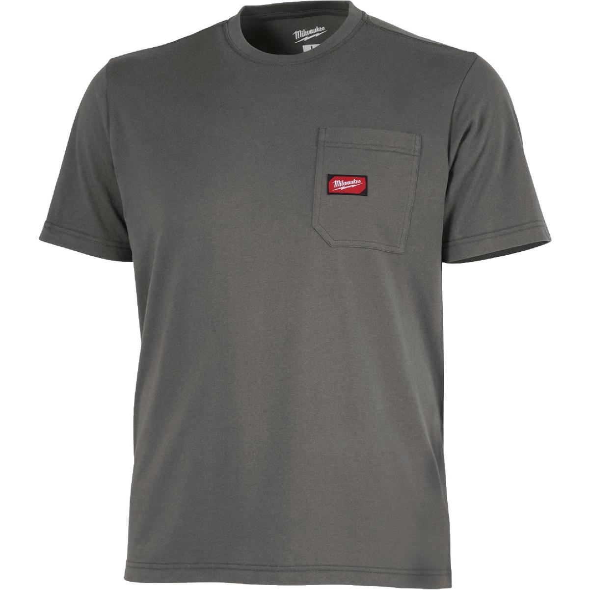Milwaukee GridIron Large Gray Short Sleeve Heavy-Duty Pocket T-Shirt