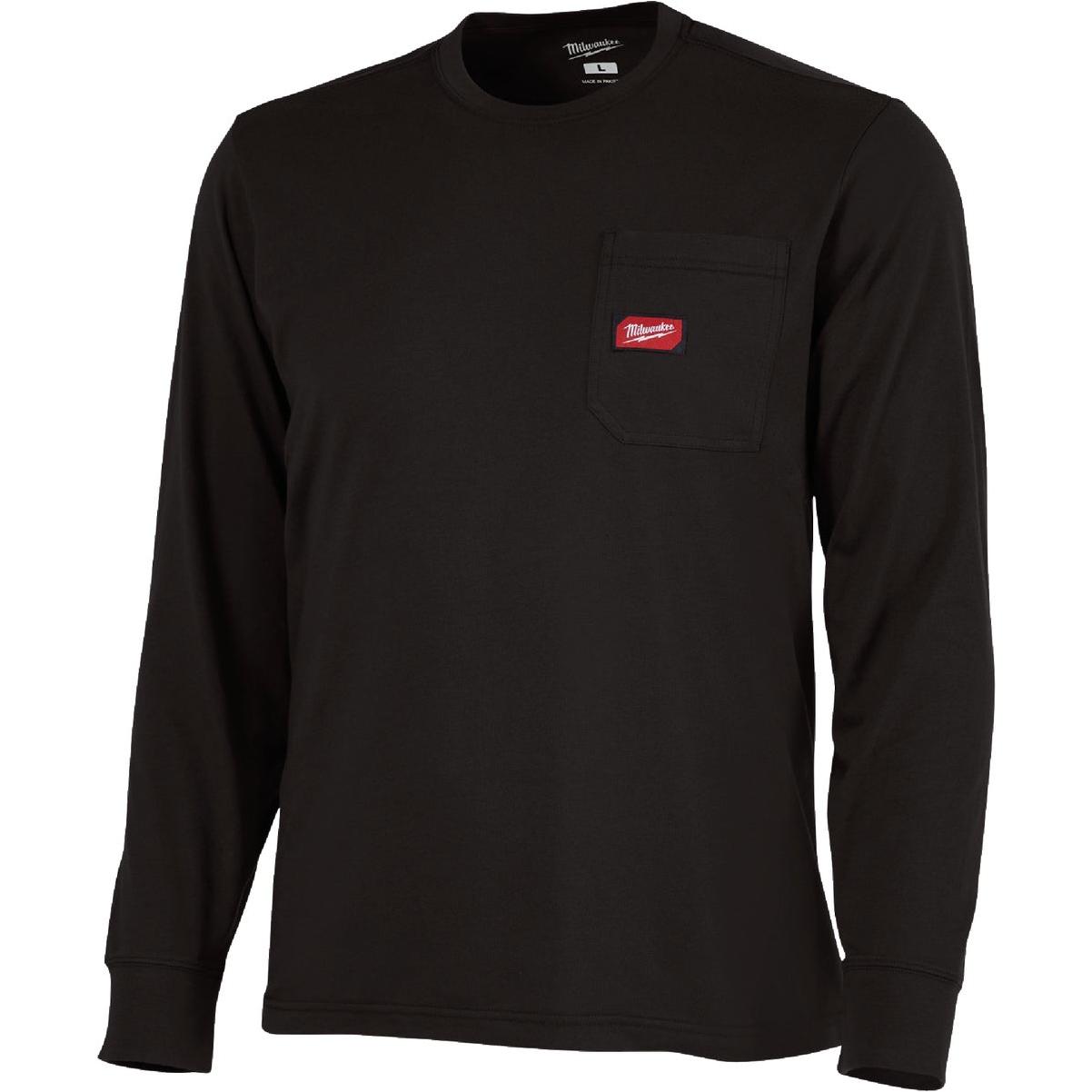 Milwaukee GridIron 2XL Black Long Sleeve Heavy-Duty Pocket T-Shirt