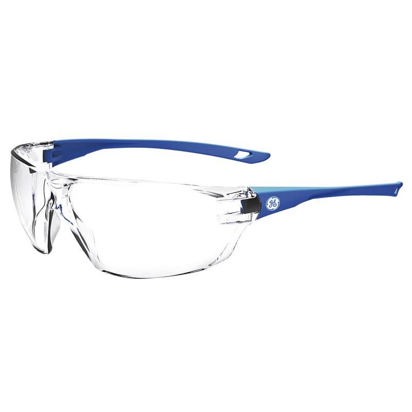 General Electric 2022087 Anti-Fog Impact-Resistant Clear Lens Frame Safety Glass, Blue