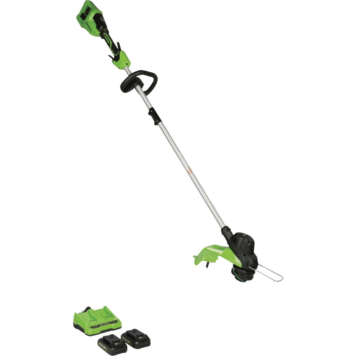 Greenworks 24V (2 x 24V) 15 In. Brushless String Trimmer with (2) 2.0 Ah Batteries & Charger