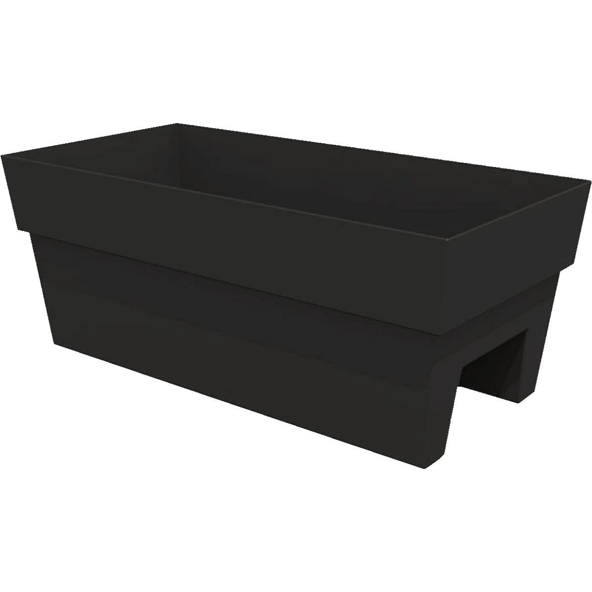 Bloem Finley 24 In. W. Recycled Ocean Plastic Black Rail Planter