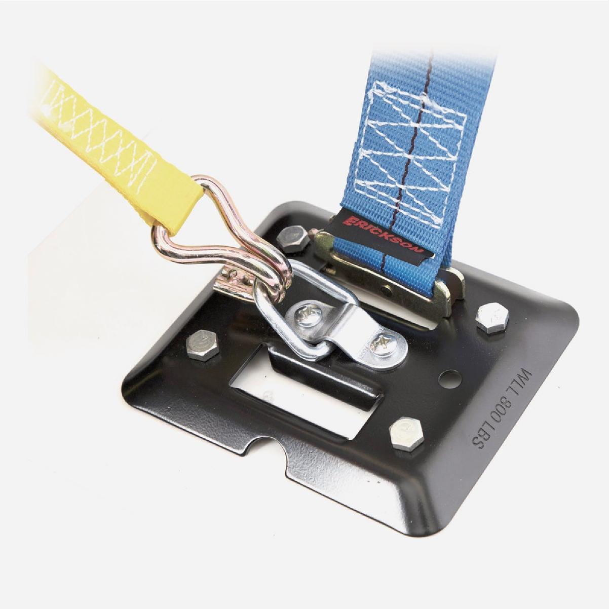 Erickson E-Track Plate Black with Center Flip Ring