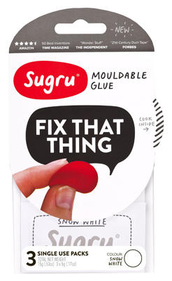 Køb Sugru Mouldable Glue - Original Formula - Black, White & Red (3-pack)