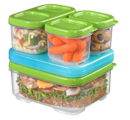 Rubbermaid Lunch Blox Sandwich Kit, with Side and Snack Containers