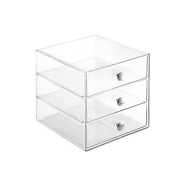 InterDesign 3 Drawer Cosmetic Organizer, Clear