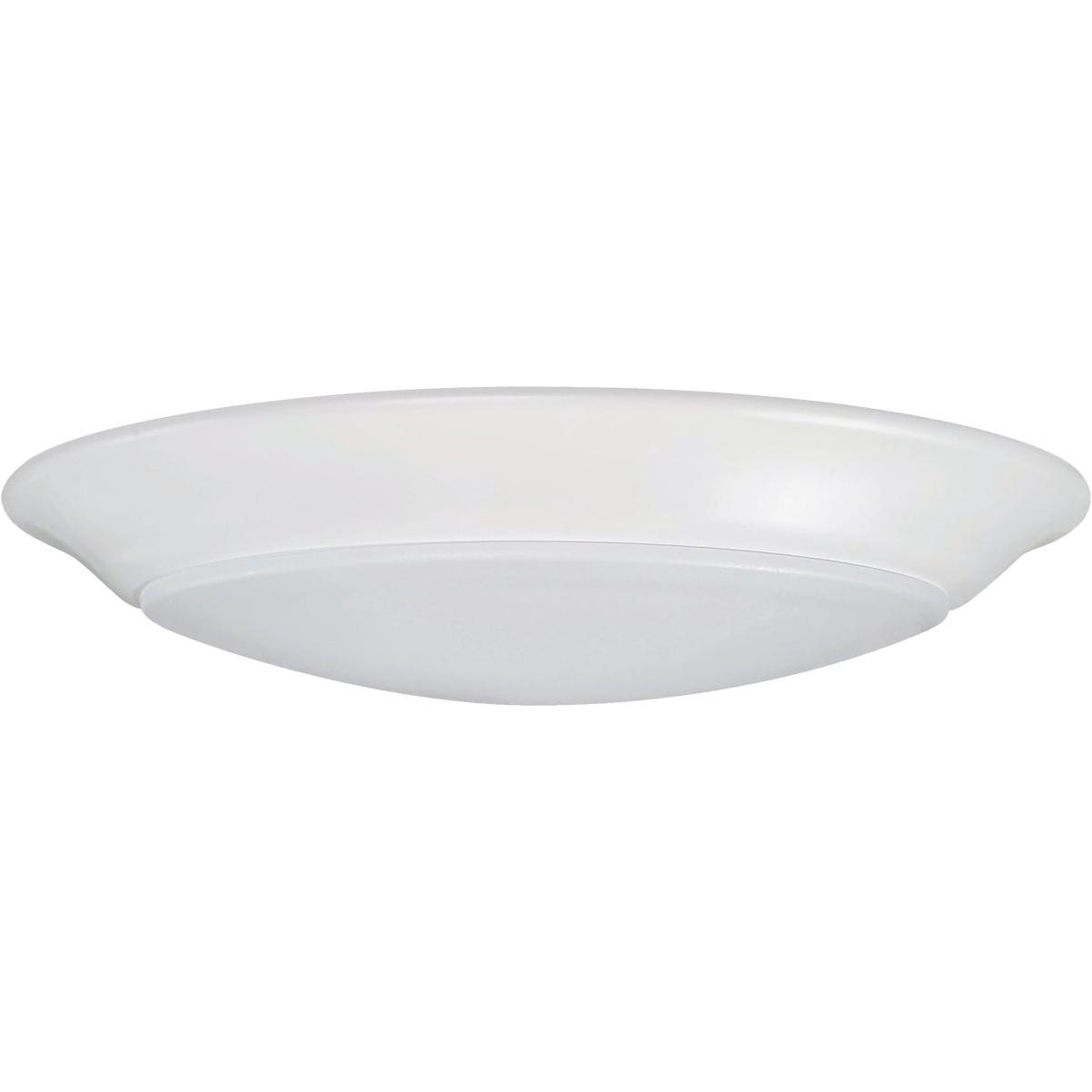 Satco Nuvo 7 In. White 60W Equivalent LED CCT-Selectable Disk Flush Mount Ceiling Light Fixture