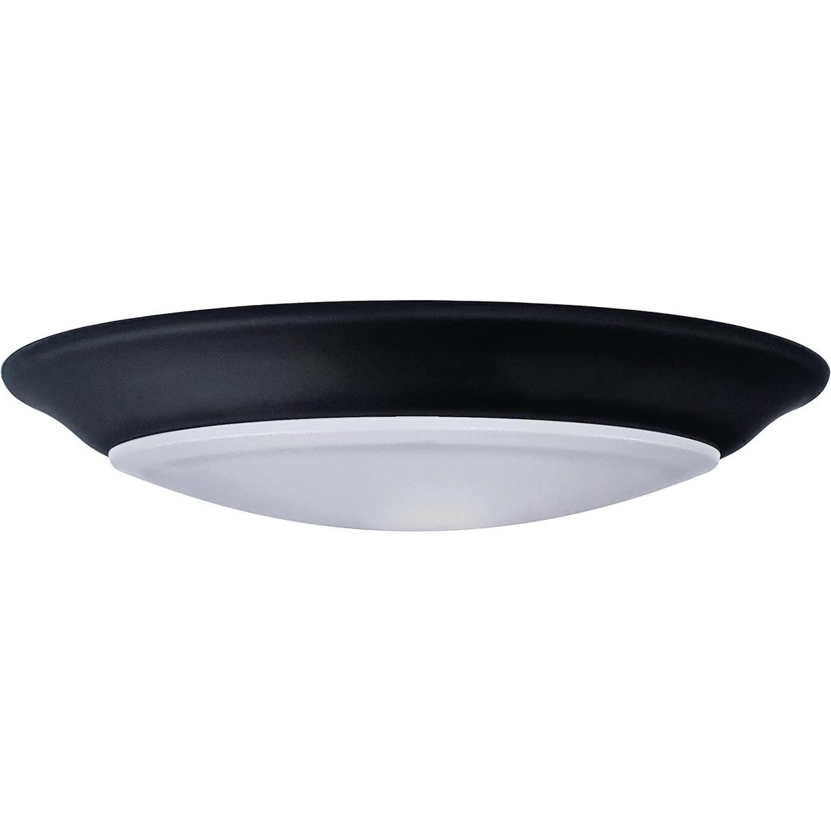 Satco Nuvo 7 In. Black 60W Equivalent LED CCT-Selectable Disk Flush Mount Ceiling Light Fixture