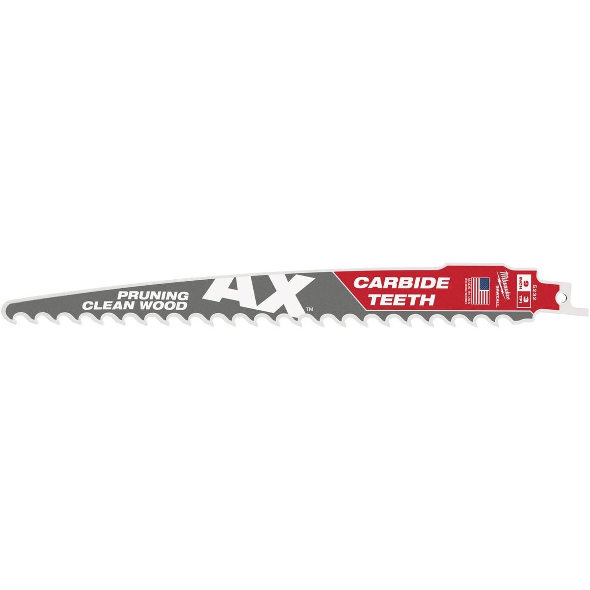 Milwaukee SAWZALL AX 9 In. 3 TPI Carbide Pruning Reciprocating Saw Blade (3-Pack)
