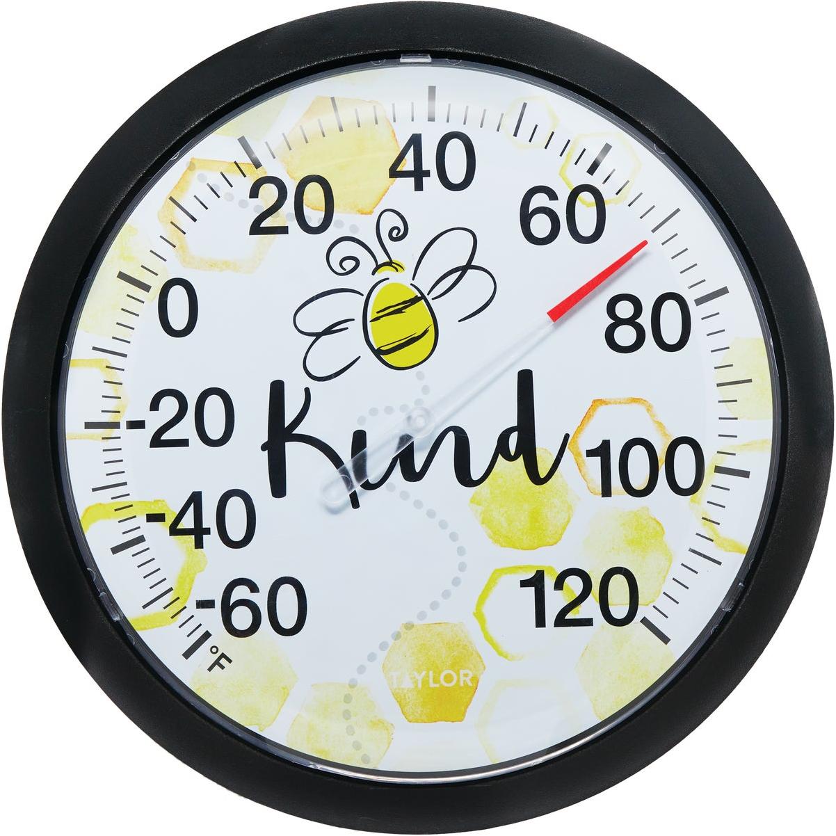 Taylor 13.25 In. Bee Kind Round Dial Thermometer