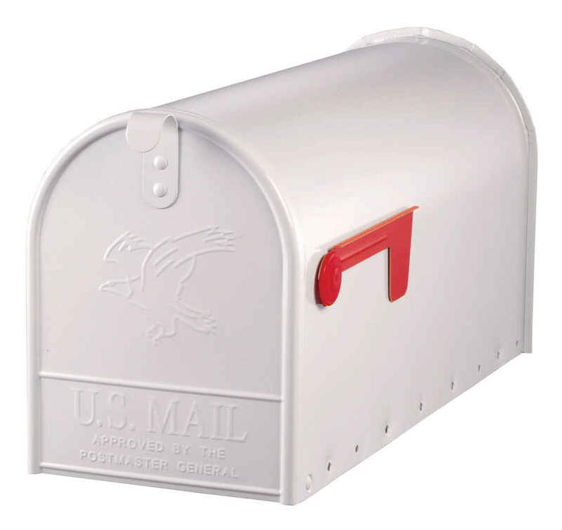 Gibraltar Elite T2 Large White Steel Rural Post Mount Mailbox