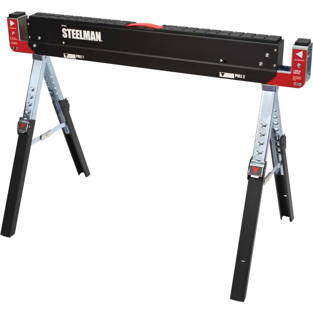 Steelman 42 In. Adjustable Folding MultiPurpose Sawhorse Hills Flat