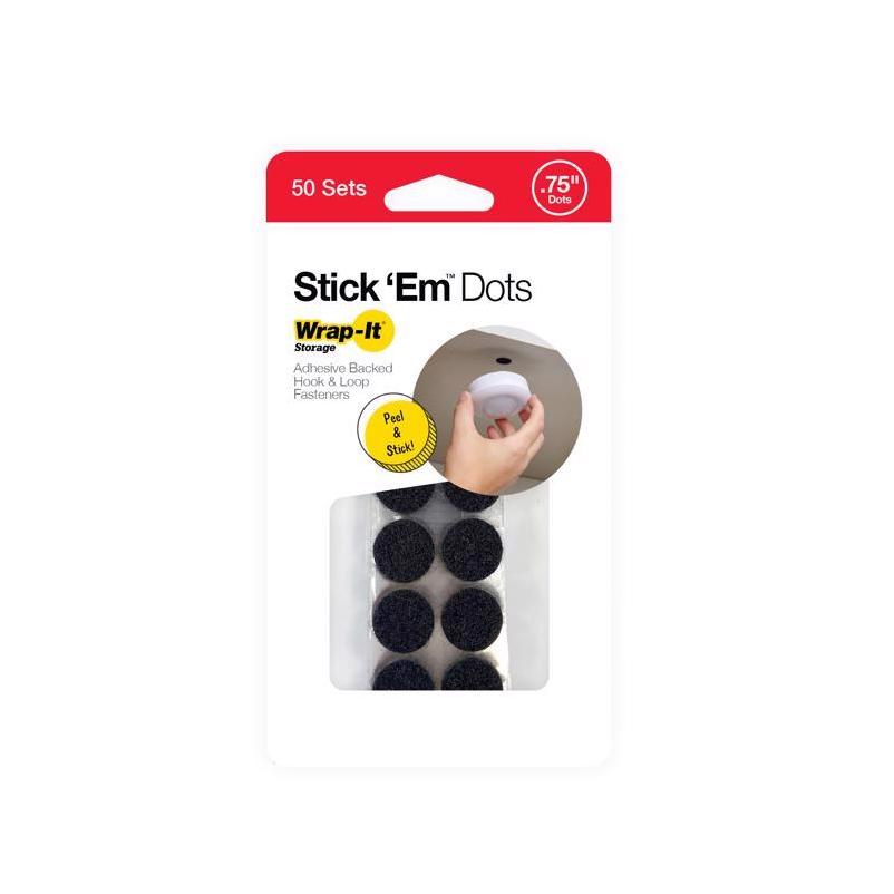 Wrap-It Stick 'Em Small Plastic Hook and Loop Fastener 0.75 in. L 50 pk