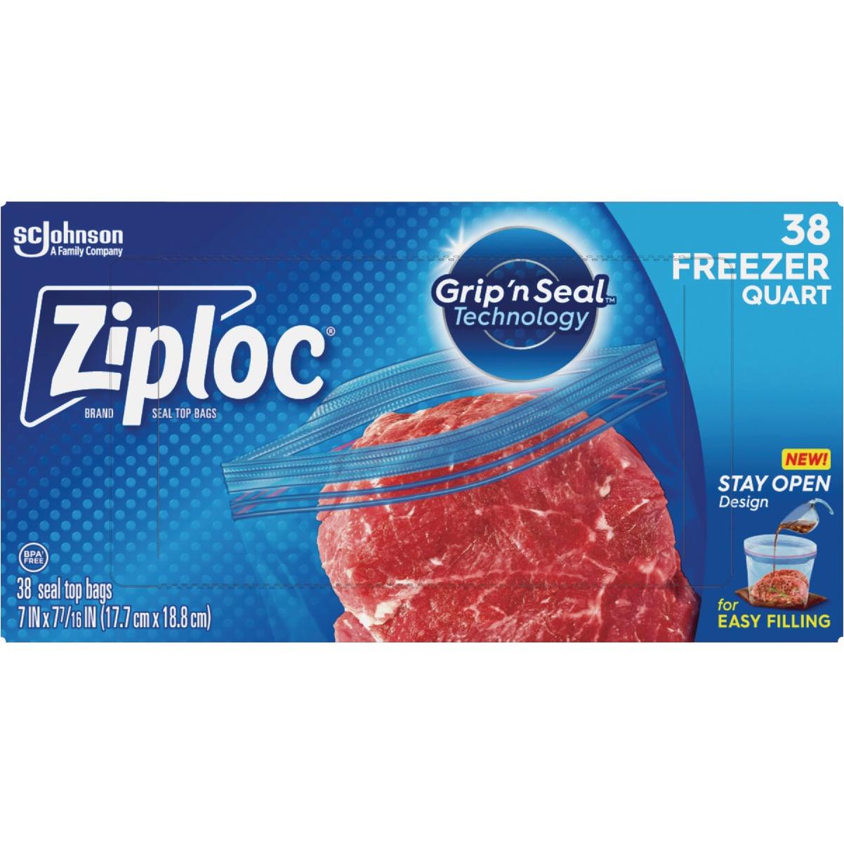 Ziploc Double Zipper Freezer Bags - 38 count