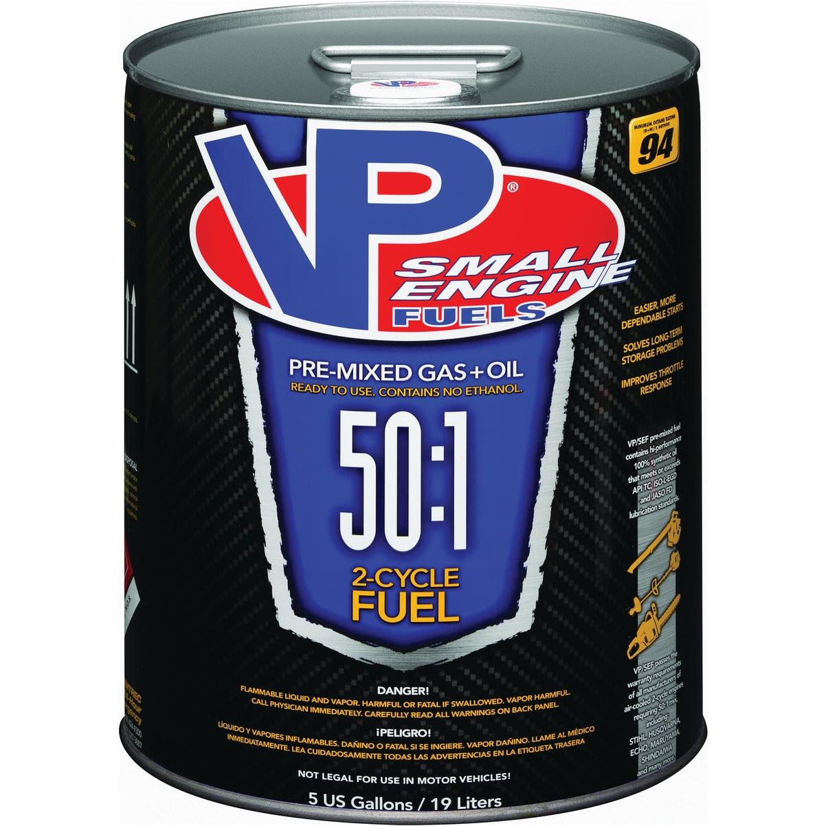 VP Racing Fuels 5 Gal. 50:1 Ethanol-Free Gas & Oil Pre-Mix