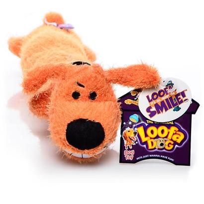 Multipet Loofa Dog 6 In. Plush Squeaky Dog Toy