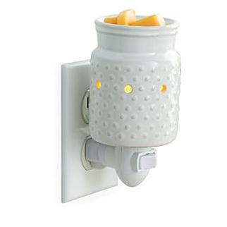 Candle Warmers Etc. Pluggable Fragrance Warmer  White Hobnail