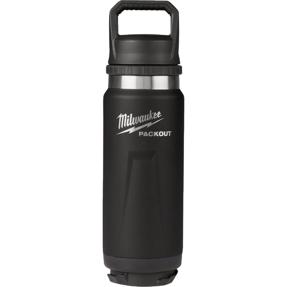 Milwaukee PACKOUT 24 Oz. Black Insulated Bottle with Chug Lid