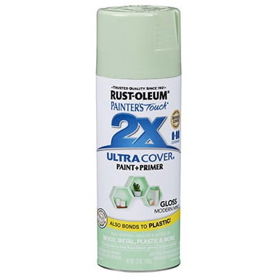 Rust-Oleum Painter's Touch 2X Ultra Cover 12 Oz. Gloss Paint + Primer Spray Paint, Modern Mint