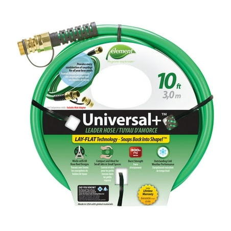 Element 1/2 In. Dia. x 10 Ft. L. Drinking Water Safe Universal Leader Hose with Female Couplings