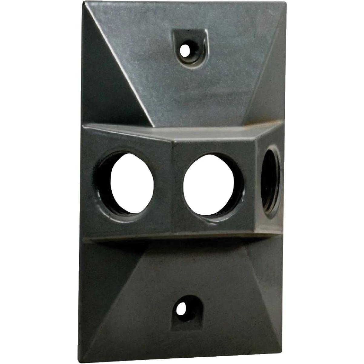 Southwire Single Gang Weatherproof 3-Hole Bronze Rectangular Cover