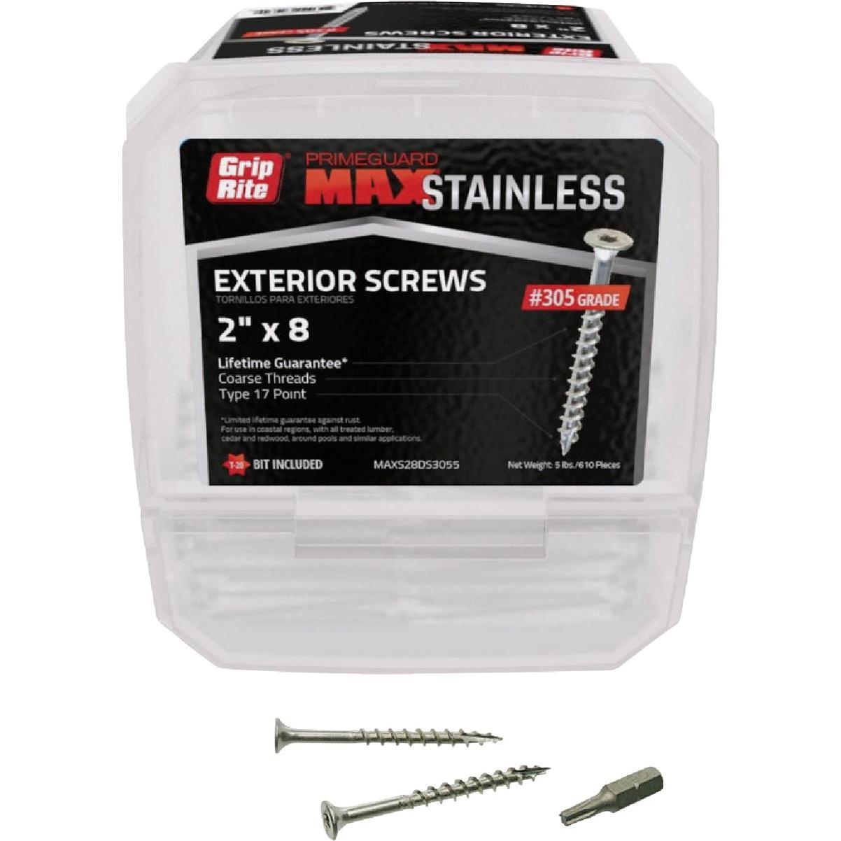 Grip-Rite PrimeGuard Max 2 In. T20 Star Drive Trim Head Stainless Steel Deck Screw (5 Lb.)