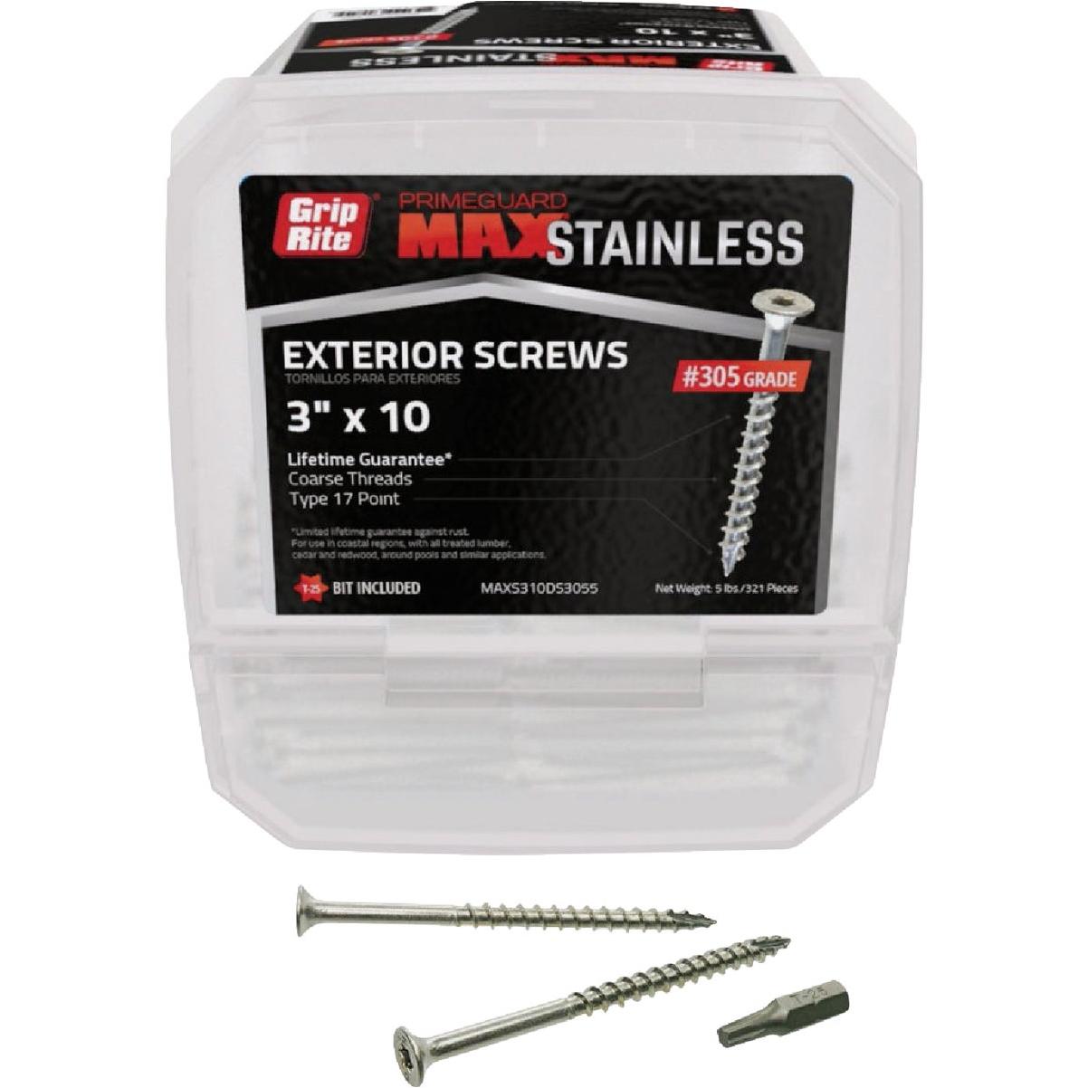 Grip-Rite PrimeGuard Max 3 In. T25 Star Drive Trim Head Stainless Steel Deck Screw (5 Lb.)