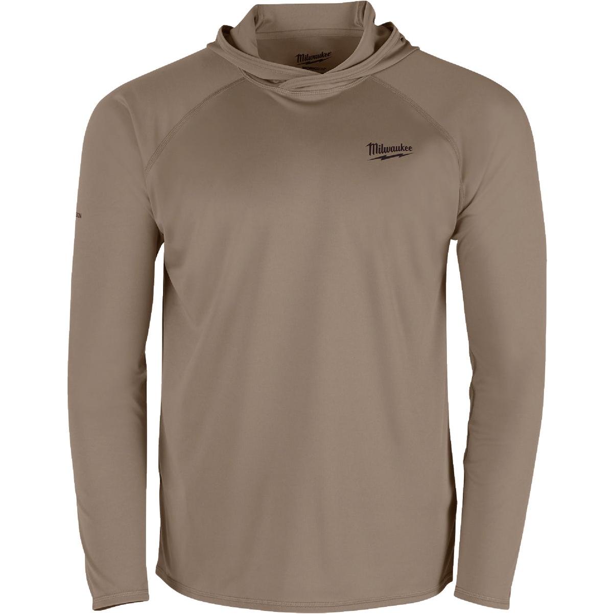 Milwaukee Workskin Large Sandstone Hooded Men's Sun Shirt