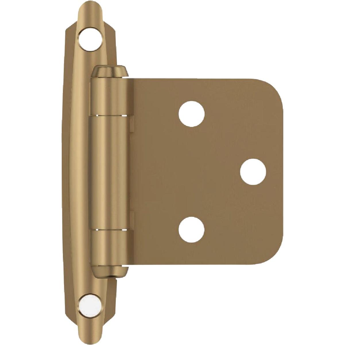 Amerock Champagne Bronze Variable Overlay Self Closing Face Mount Cabinet Hinge (2-Pack)