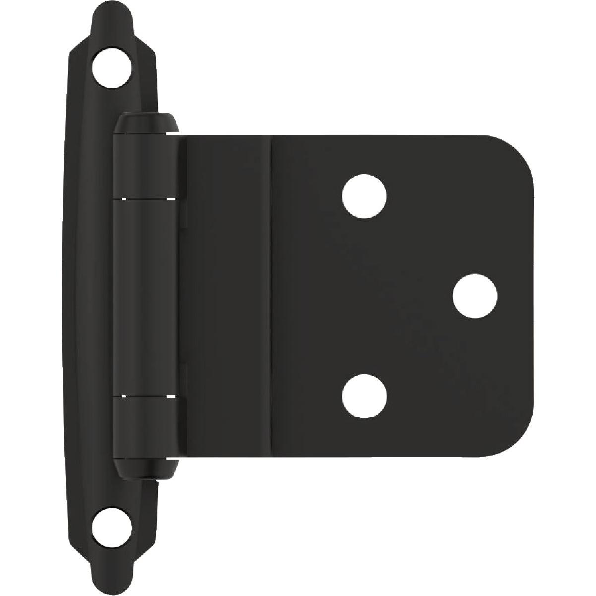 Amerock 3/8 In. Matte Black Inset Self Closing Face Mount Hinge
