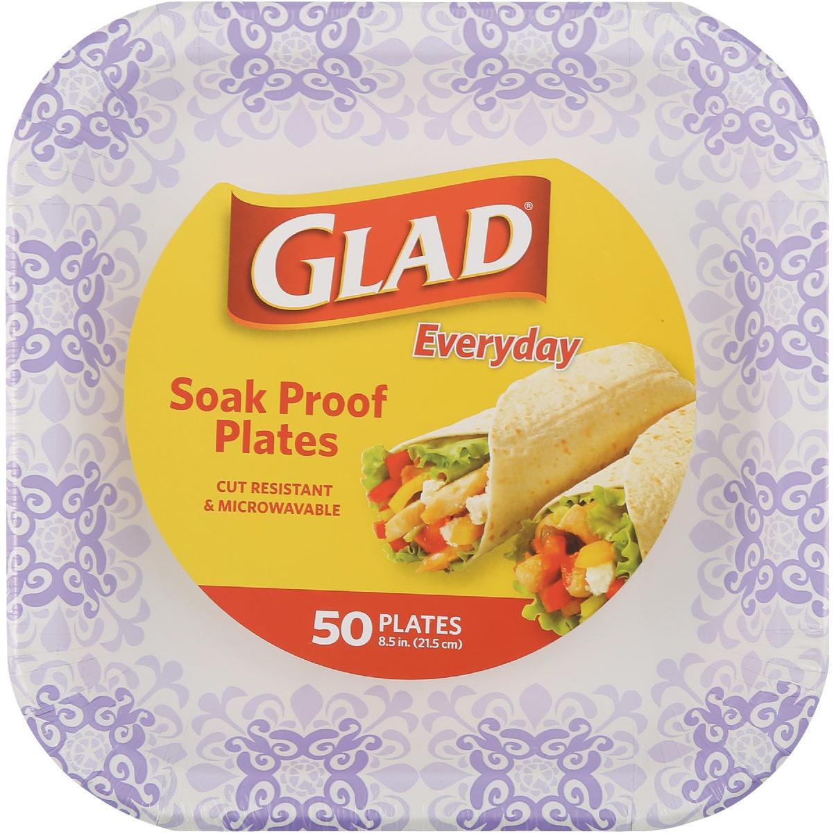 Glad Everyday 8.5 In. Purple Victorian Square Paper Plates (50-Count)