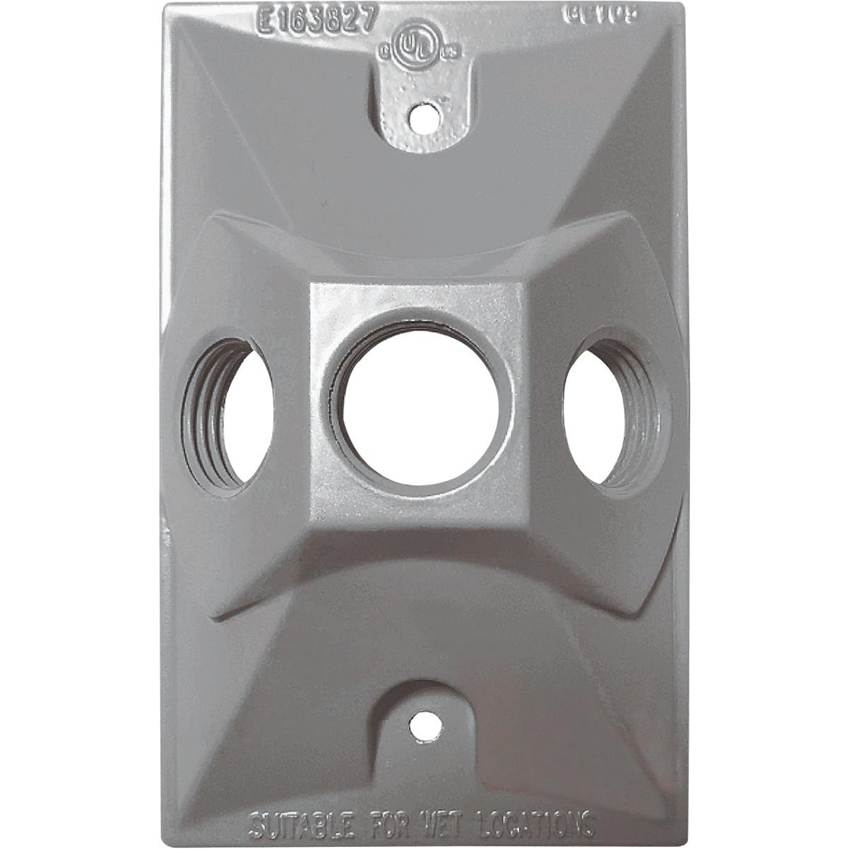 Southwire Single Gang Weatherproof 3-Hole Gray Rectangular Cover
