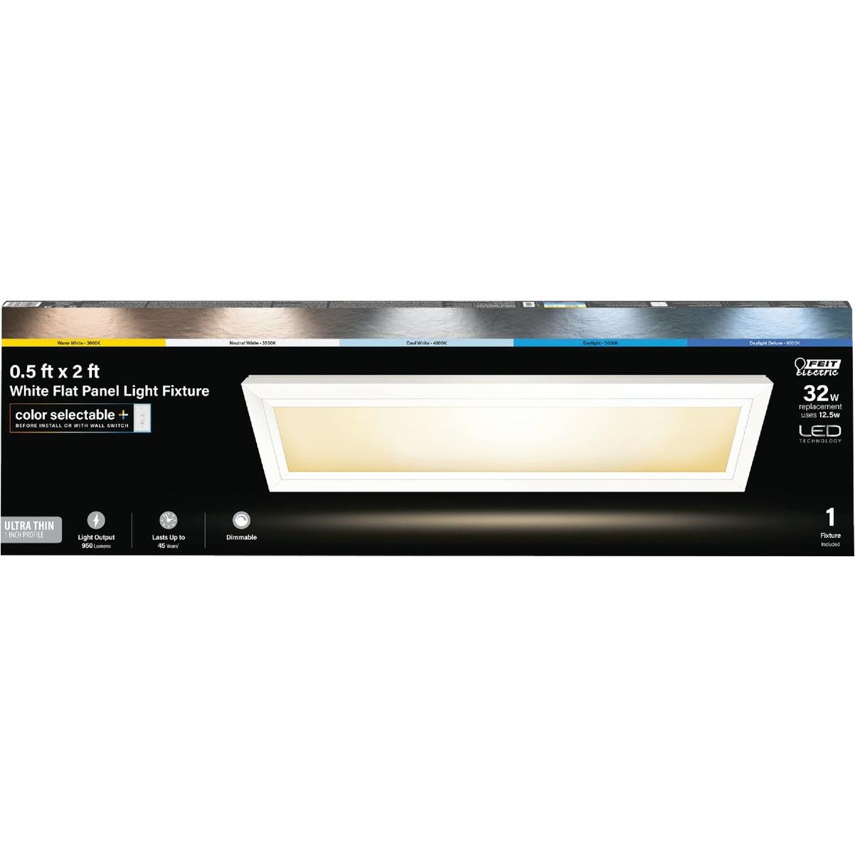 Feit Electric Edge-Lit 6 In. W. x 2 Ft. L. White Dimmable 6-Way LED Flush Mount Light, 950 Lm.