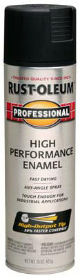 Professional High Performance Enamel Spray Paint Black Semi-Gloss 15 oz