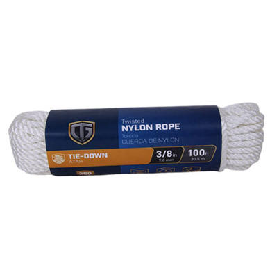 Rope Twisted Nylon White 3/8" x 100'