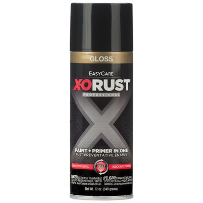 Anti-Rust Direct to Metal Paint+Primer Spray Enamel Black Gloss 12 oz