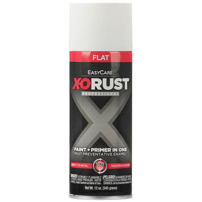 Anti-Rust Direct to Metal Paint+Primer Spray Enamel White Flat 12 oz