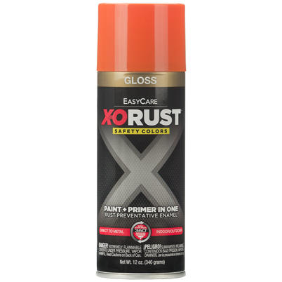 Anti-Rust Direct to Metal Paint+Primer Spray Enamel Safety Orange Gloss 12 oz