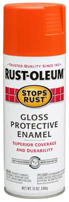 Stops Rust Protective Enamel Spray Paint Orange Gloss 12 oz