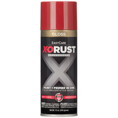 Anti-Rust Direct to Metal Paint+Primer Spray Enamel Bright Red Gloss 12 oz
