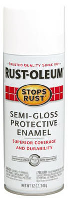 Stops Rust Protective Enamel Spray Paint White Semi-Gloss 12 oz