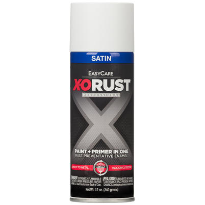 Anti-Rust Direct to Metal Paint+Primer Spray Enamel White Satin 12 oz