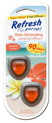 Car Air Freshener Diffusers Hawaiian Sunrise Scent 2 Pack