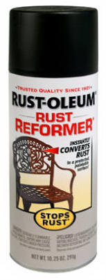 Stops Rust Rust Reformer Spray Paint Black Flat 10 oz
