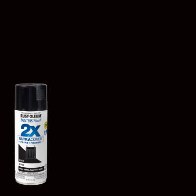 Painter's Touch 2X Ultra Cover Paint+Primer Spray Paint Black Gloss 12 oz