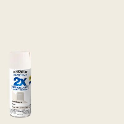 Painter's Touch 2X Ultra Cover Paint+Primer Spray Paint Heirloom White Satin 12 oz