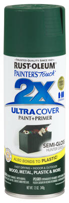 Painter's Touch 2X Ultra Cover Paint+Primer Spray Paint Hunter Green Semi-Gloss 12 oz