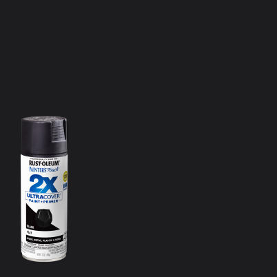 Painter's Touch 2X Ultra Cover Paint+Primer Spray Paint Black Flat 12 oz