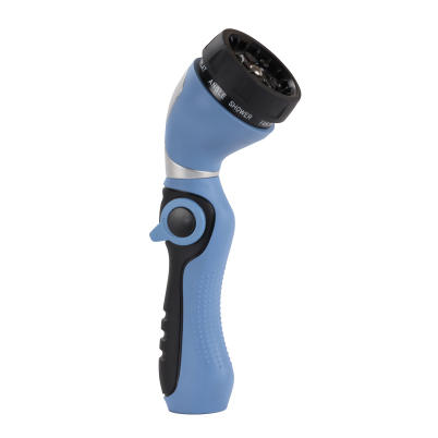 Hose Nozzle, 9-Patterns, Rubber-Coated Metal
