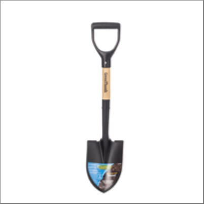 Round Point Mini Shovel with D-Grip Wood Handle